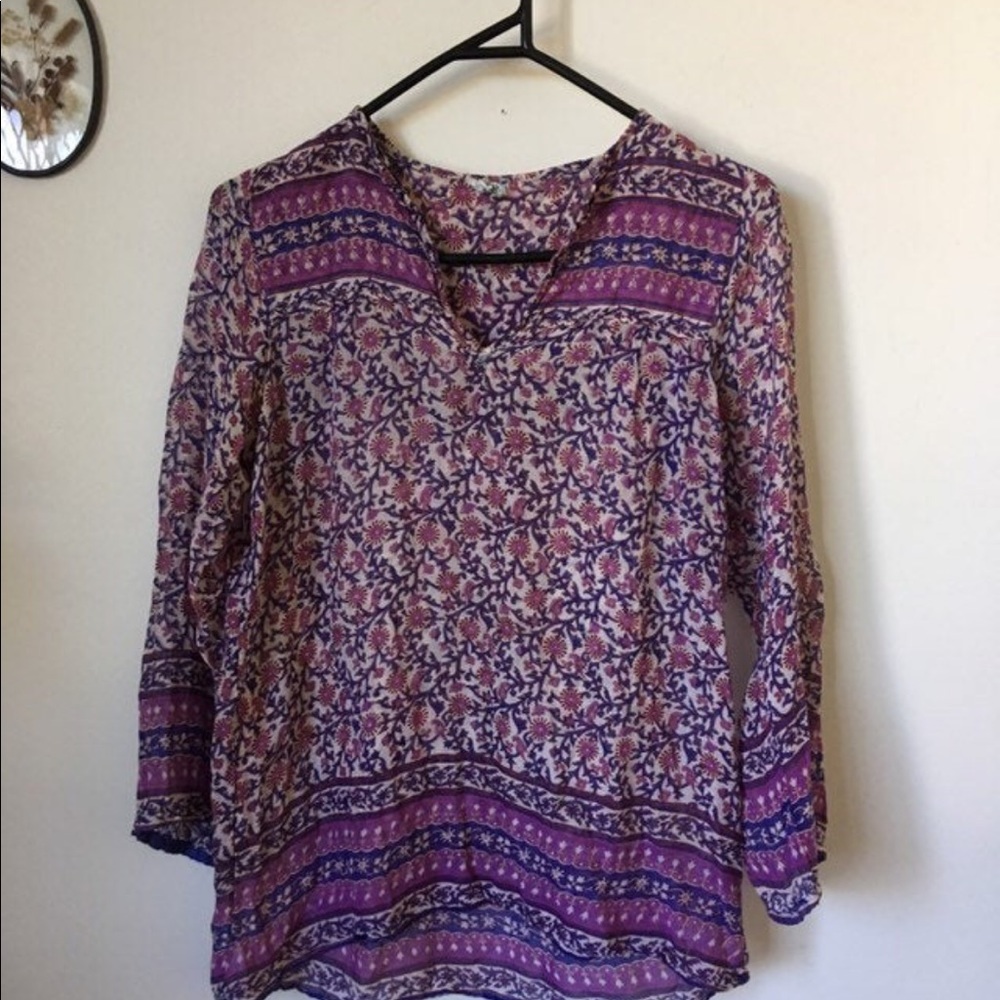 Indian Boho 1970s Vintage Tunic - Small